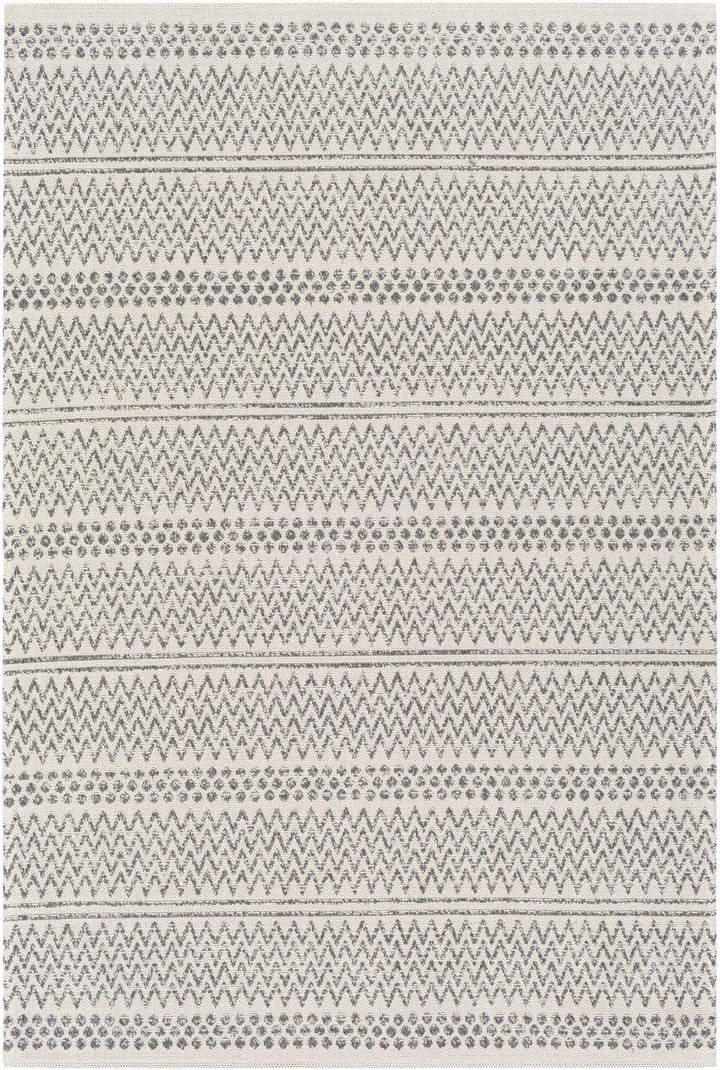 Nalcrest Modern Style Ivory And Charcoal Washable Area Rug