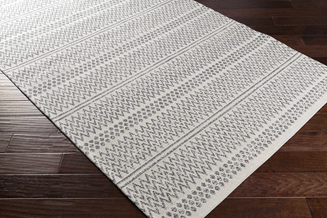 Nalcrest Modern Style Ivory And Charcoal Washable Area Rug