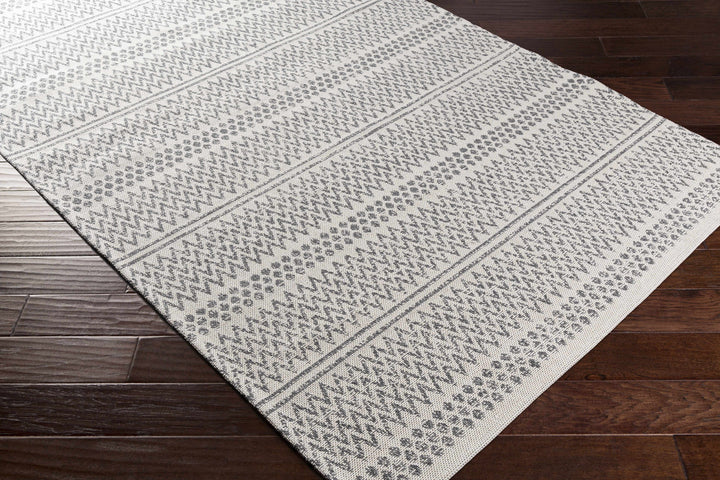 Nalcrest Modern Style Ivory And Charcoal Washable Area Rug