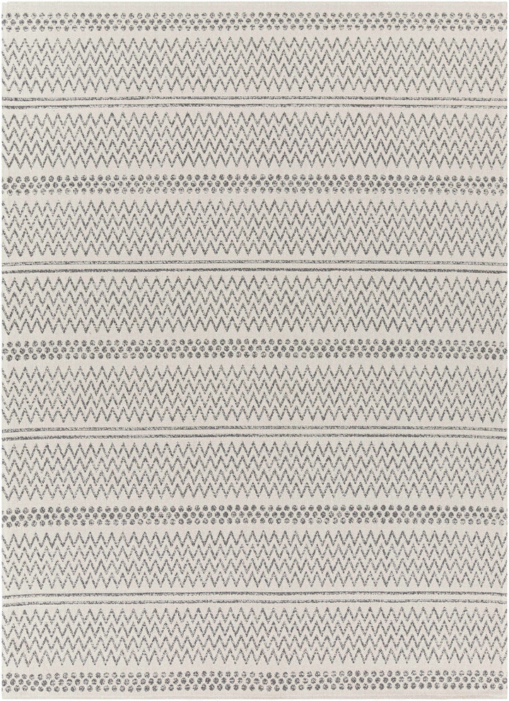 Nalcrest Modern Style Ivory And Charcoal Washable Area Rug