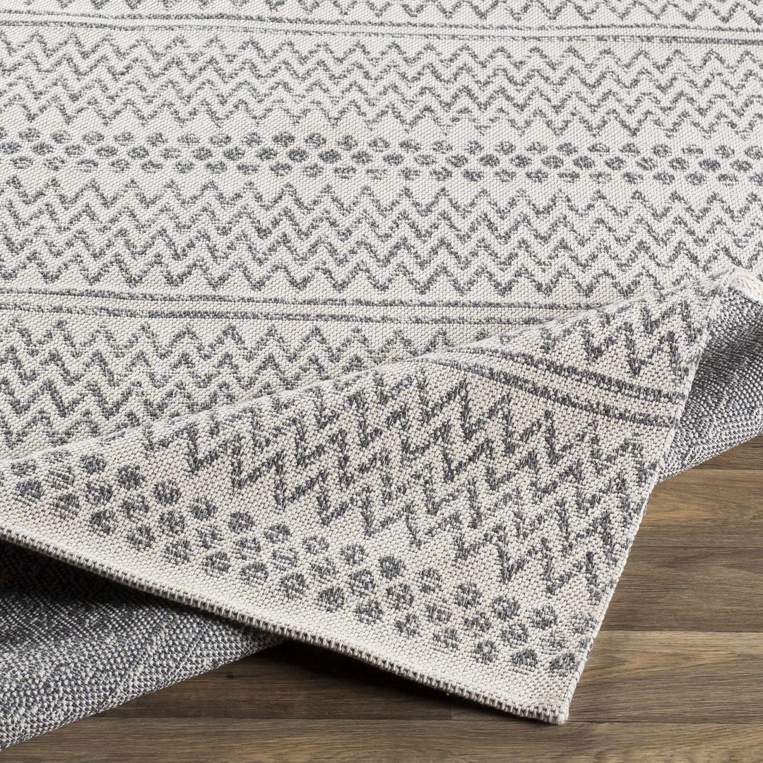 Nalcrest Modern Style Ivory And Charcoal Washable Area Rug
