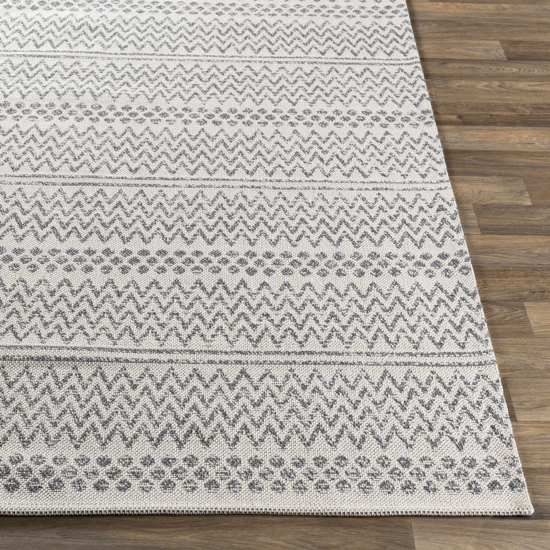 Nalcrest Modern Style Ivory And Charcoal Washable Area Rug