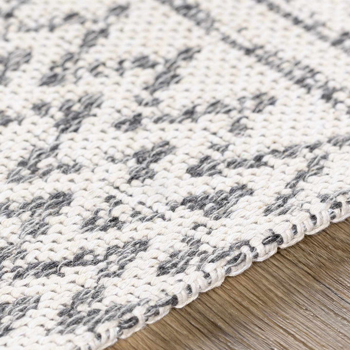 Nalcrest Modern Style Ivory And Charcoal Washable Area Rug