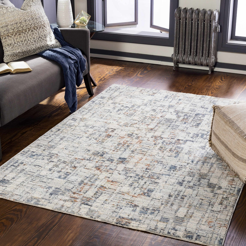 Nalus Blue And Ivory Modern Abstract Design Area Rug - The Rug Decor