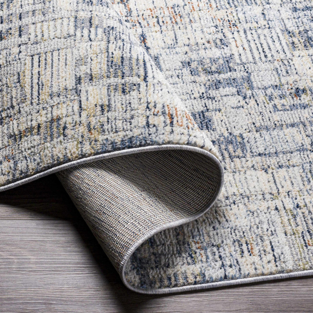 Nalus Blue And Ivory Modern Abstract Design Area Rug - The Rug Decor