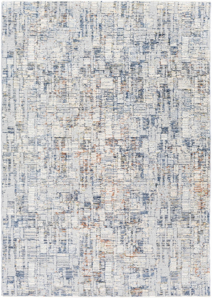 Nalus Blue And Ivory Modern Abstract Design Area Rug - The Rug Decor
