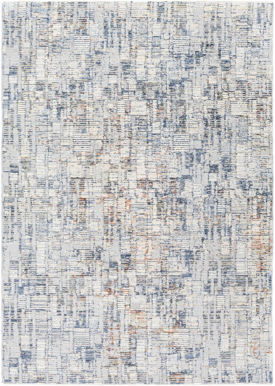Nalus Blue And Ivory Modern Abstract Design Area Rug - The Rug Decor