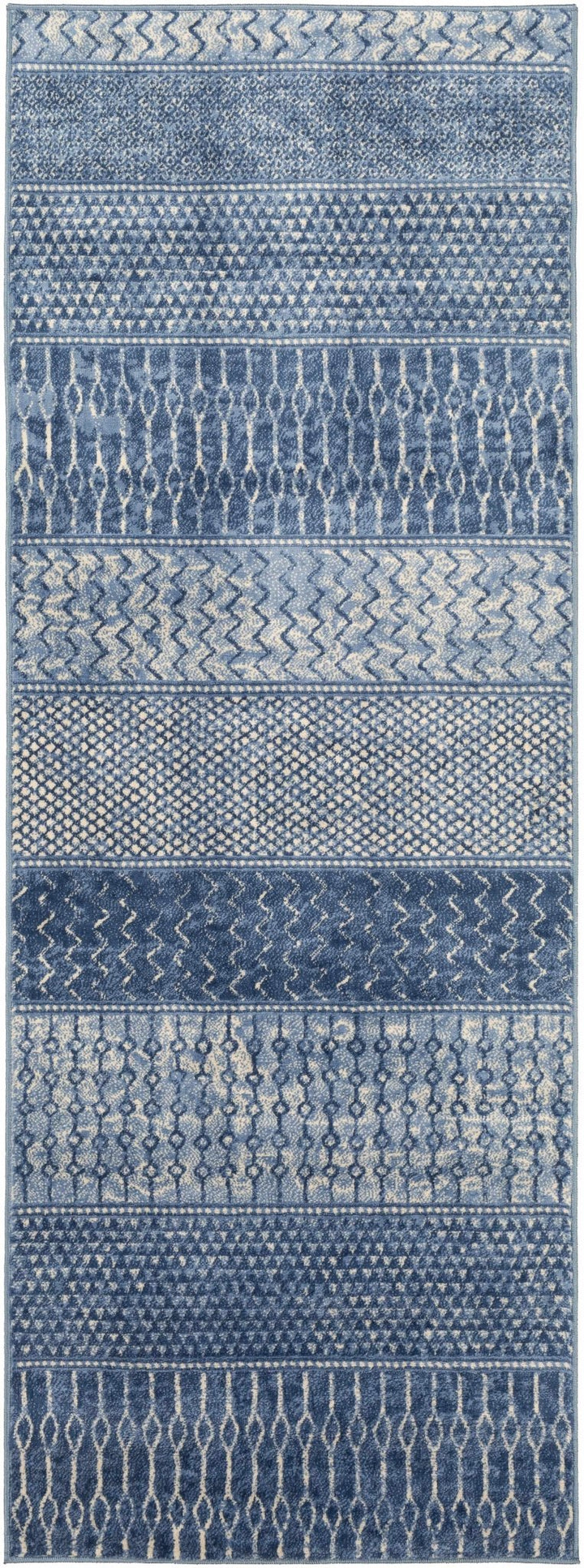 Nampa Modern Style Blue And Ivory Area Rug - The Rug Decor