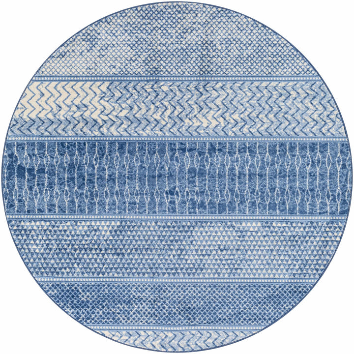 Nampa Modern Style Blue And Ivory Area Rug - The Rug Decor