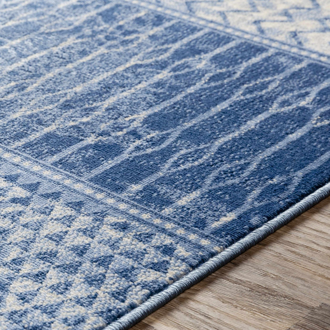 Nampa Modern Style Blue And Ivory Area Rug - The Rug Decor