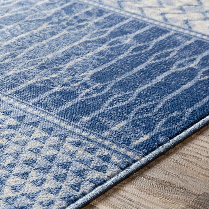 Nampa Modern Style Blue And Ivory Area Rug - The Rug Decor