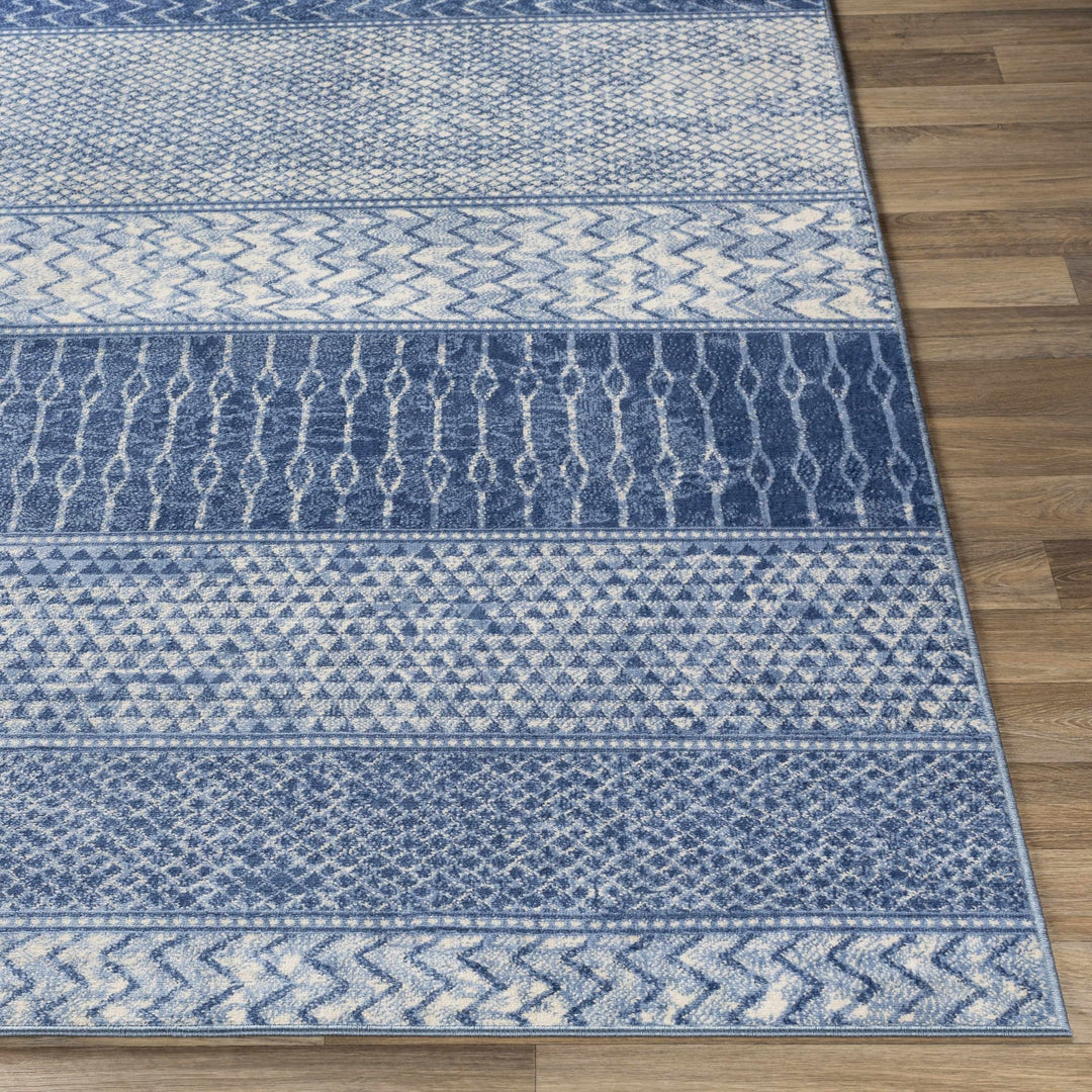 Nampa Modern Style Blue And Ivory Area Rug - The Rug Decor