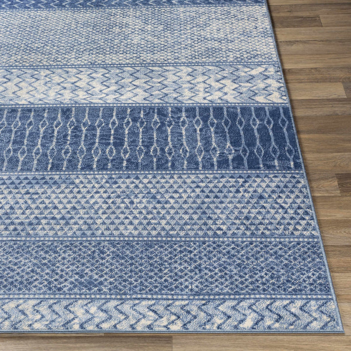 Nampa Modern Style Blue And Ivory Area Rug - The Rug Decor