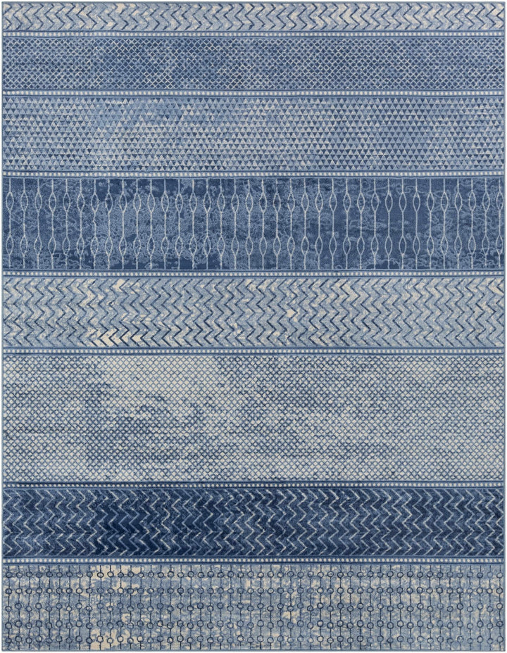 Nampa Modern Style Blue And Ivory Area Rug - The Rug Decor