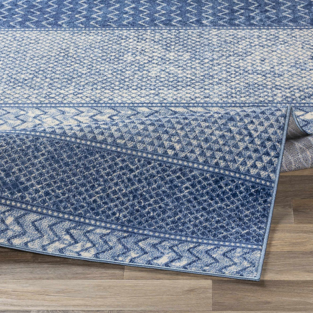 Nampa Modern Style Blue And Ivory Area Rug - The Rug Decor