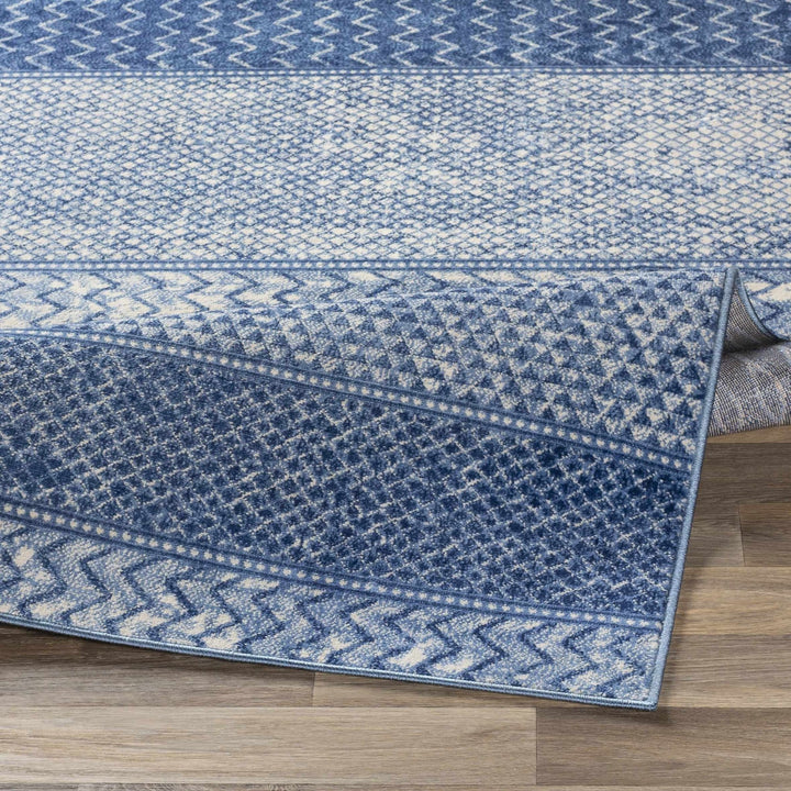 Nampa Modern Style Blue And Ivory Area Rug - The Rug Decor