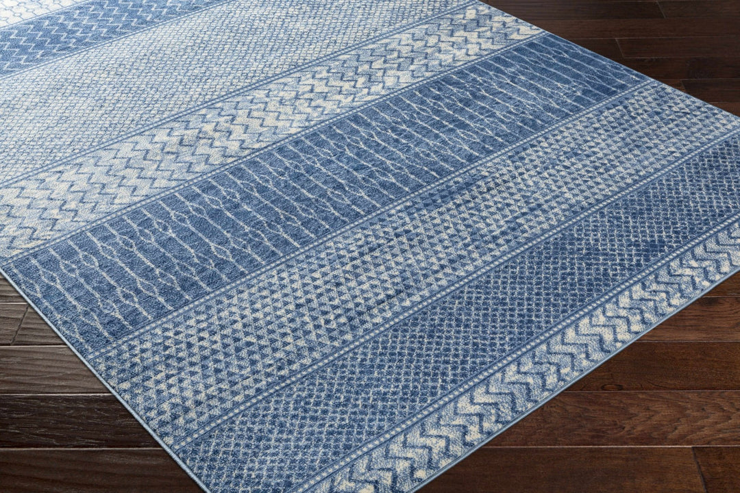 Nampa Modern Style Blue And Ivory Area Rug - The Rug Decor