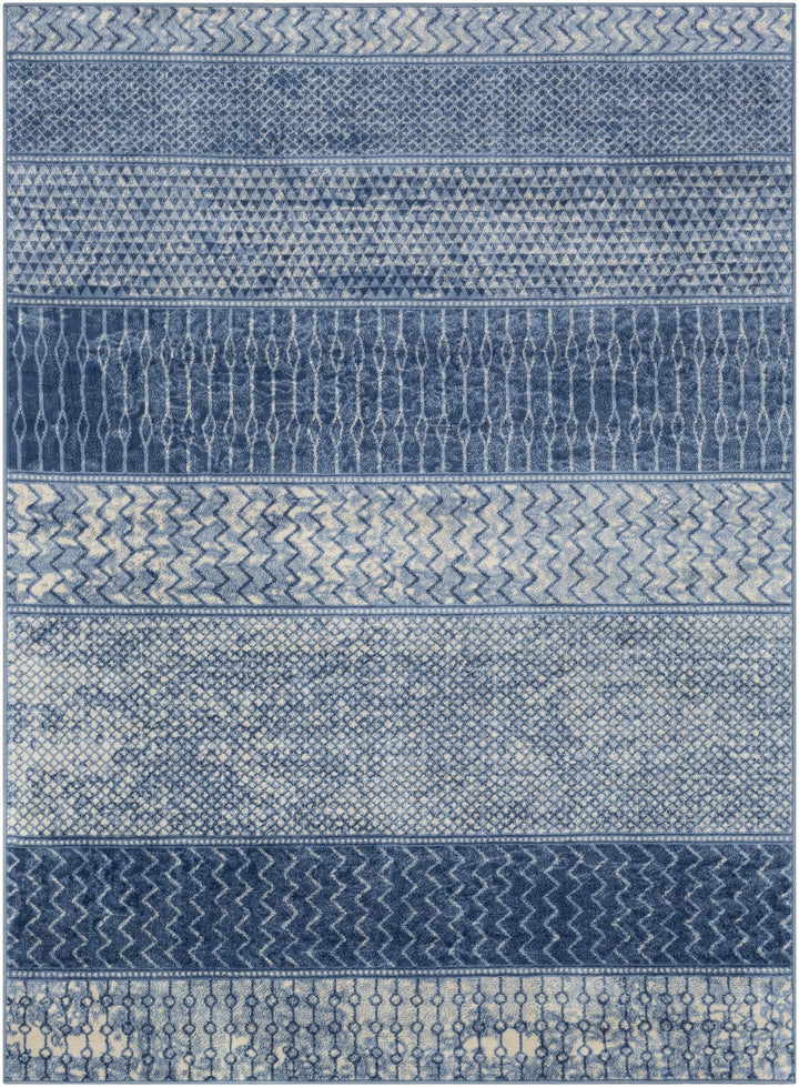 Nampa Modern Style Blue And Ivory Area Rug - The Rug Decor