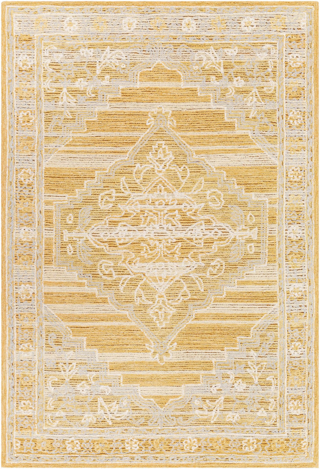 Nani transitional Mustard And Beige Wool Blend Rug - The Rug Decor