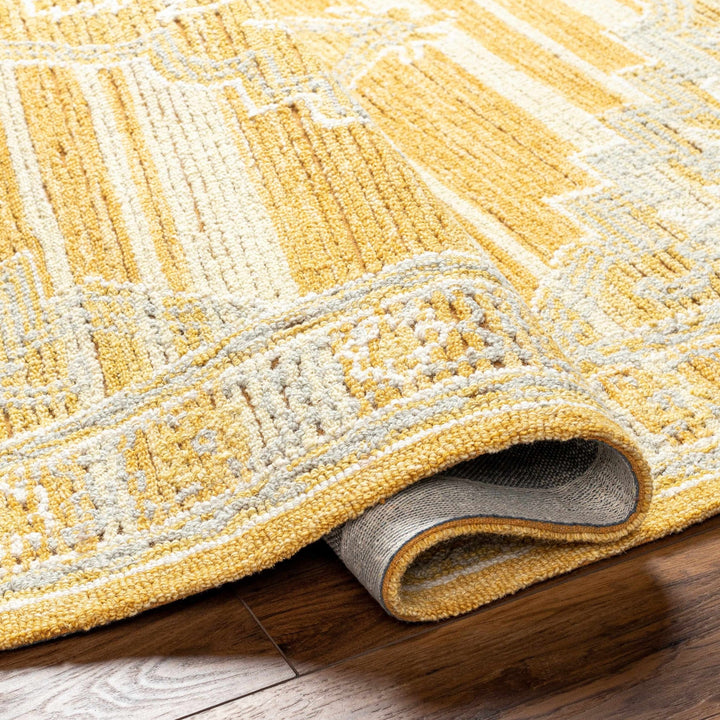 Nani transitional Mustard And Beige Wool Blend Rug - The Rug Decor