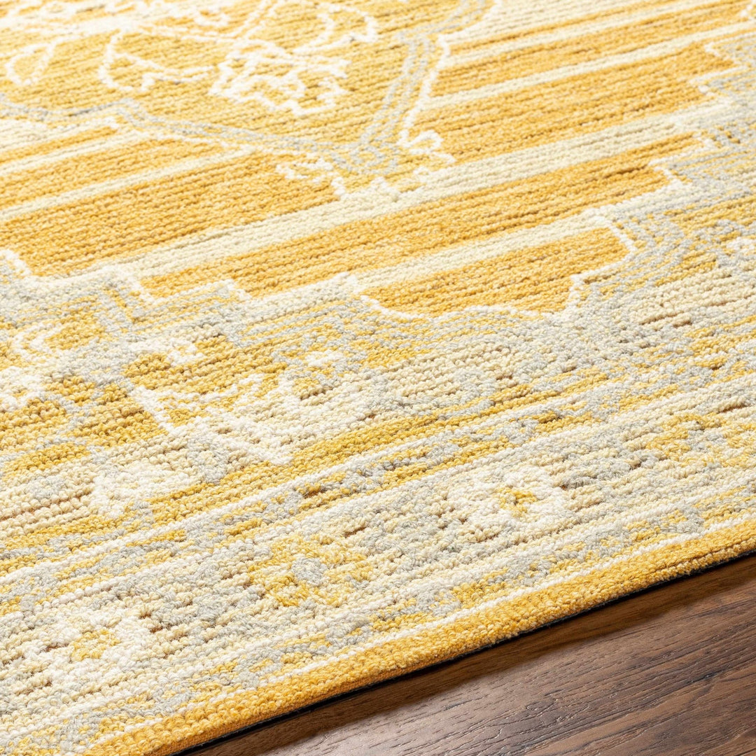 Nani transitional Mustard And Beige Wool Blend Rug - The Rug Decor
