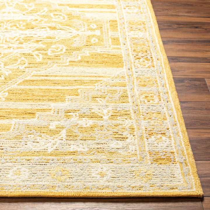 Nani transitional Mustard And Beige Wool Blend Rug - The Rug Decor