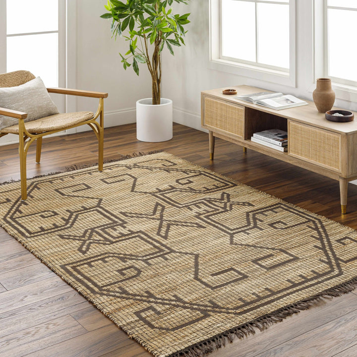Naoya Traditional Camel And Taupe Jute Rug - The Rug Decor