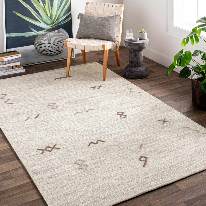 Napaskiak Modern Style Ivory Hand Woven Area Rug