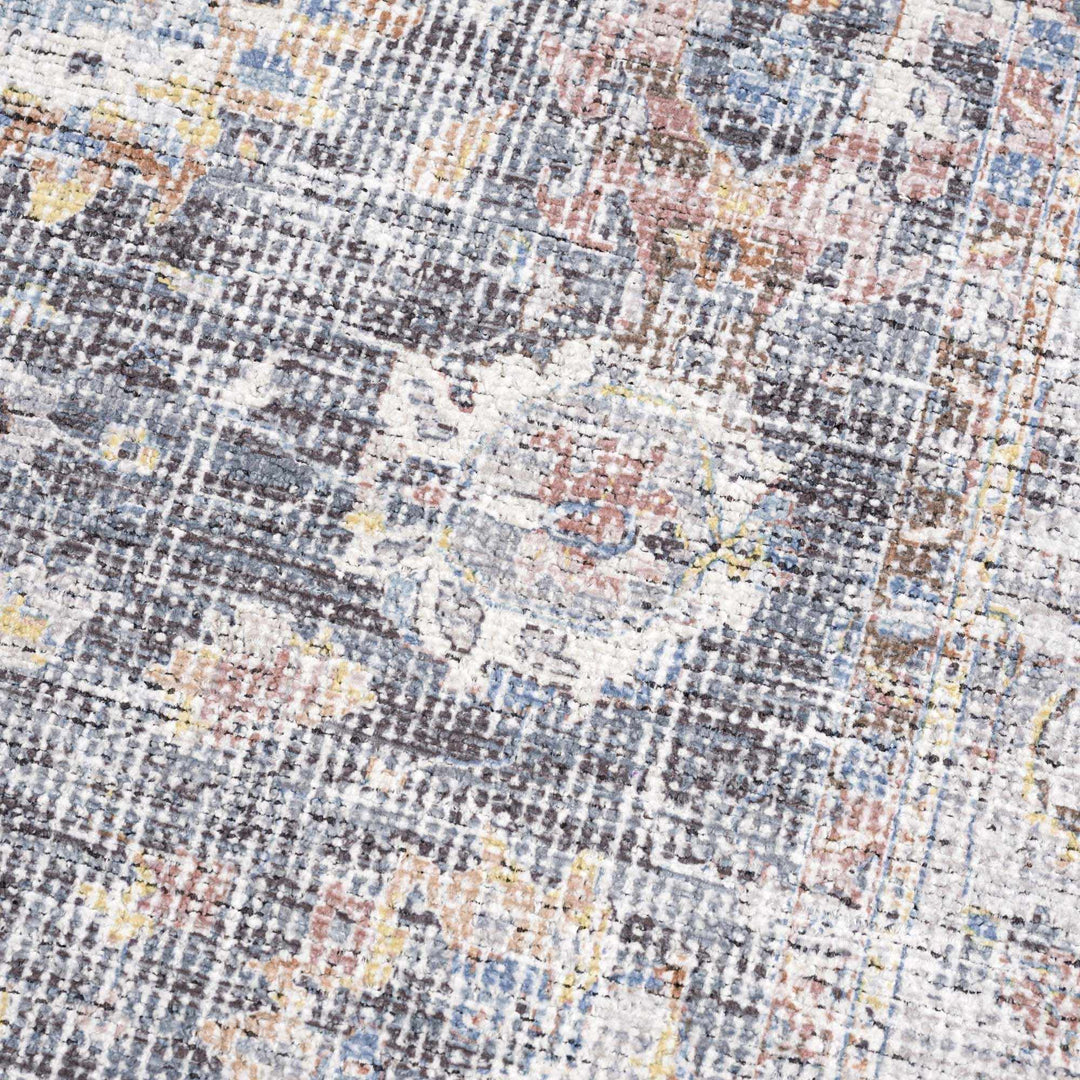 Napeu Beige And Blue Traditional Style Washable Area Rug - The Rug Decor
