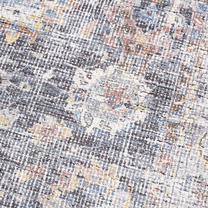Napeu Beige And Blue Traditional Style Washable Area Rug - The Rug Decor