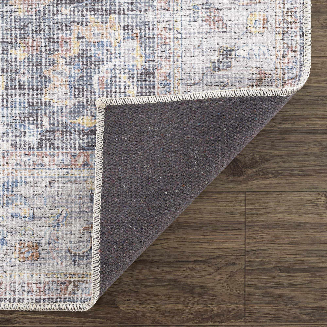 Napeu Beige And Blue Traditional Style Washable Area Rug - The Rug Decor