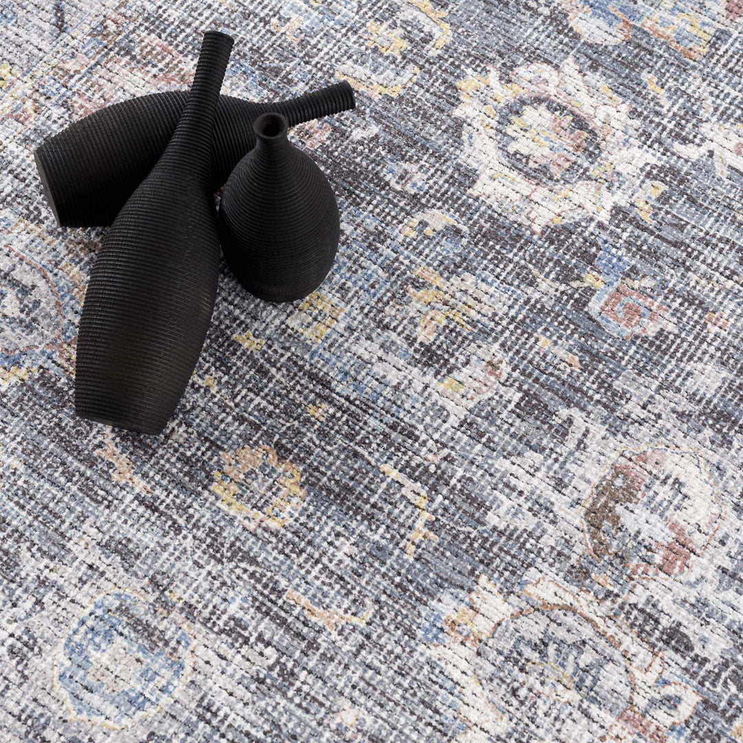 Napeu Beige And Blue Traditional Style Washable Area Rug - The Rug Decor
