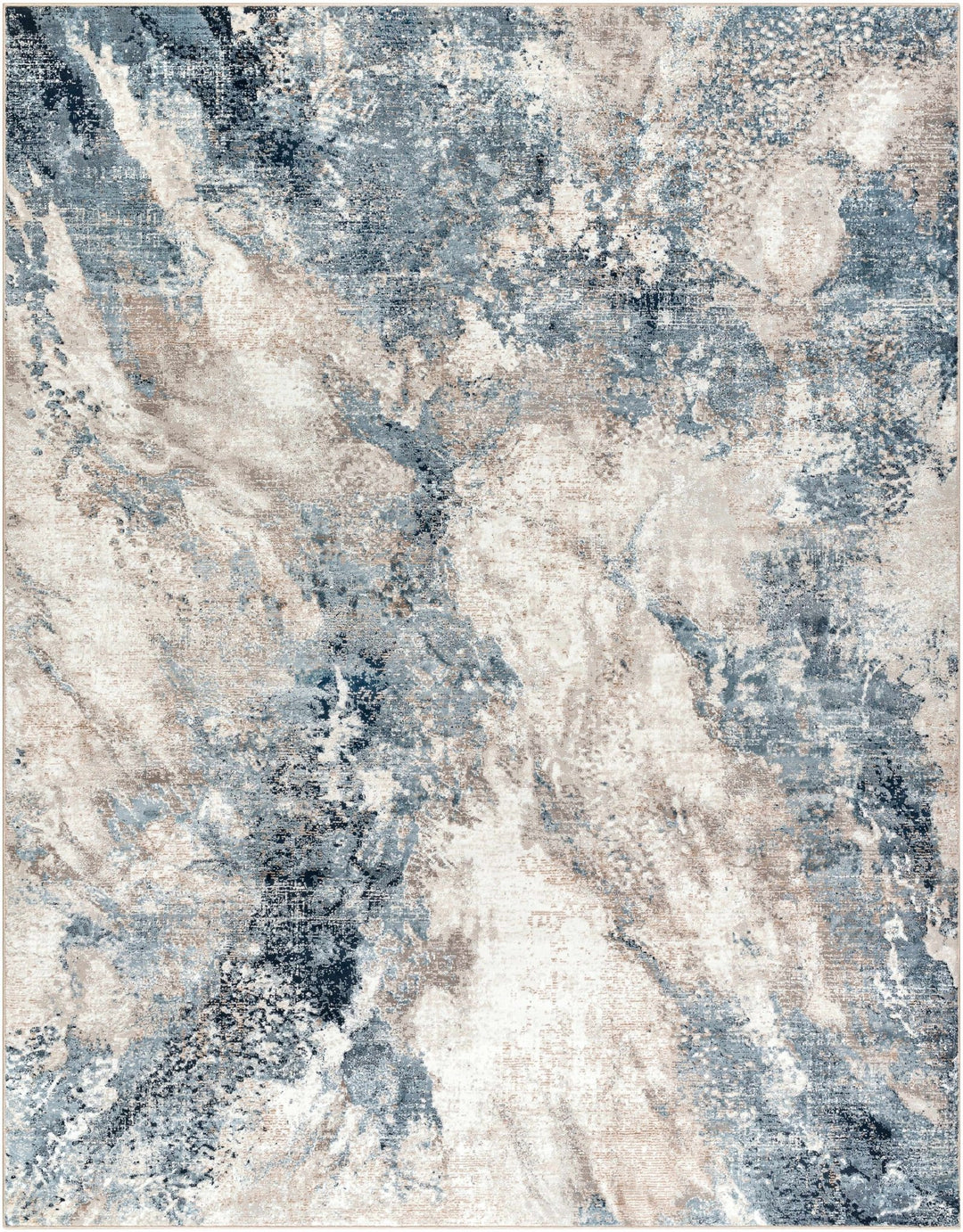 Napierville Modern Abstract Design Ivory And Blue Area Rug - The Rug Decor