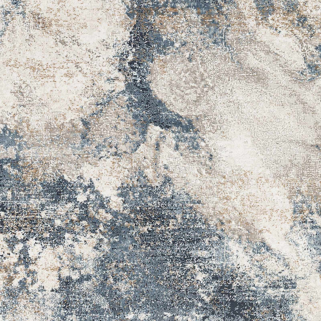 Napierville Modern Abstract Design Ivory And Blue Area Rug - The Rug Decor