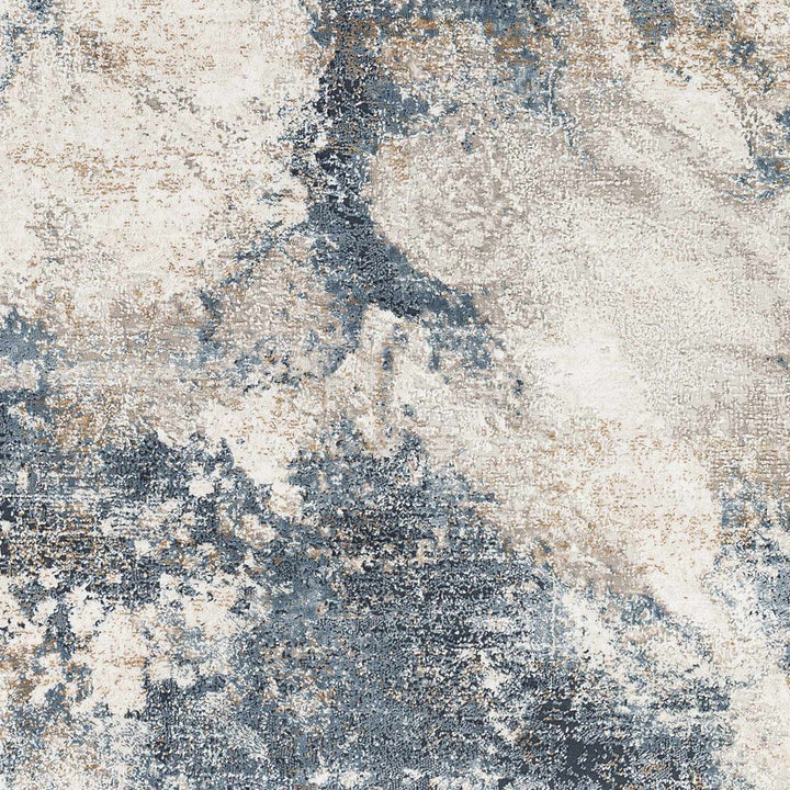 Napierville Modern Abstract Design Ivory And Blue Area Rug - The Rug Decor
