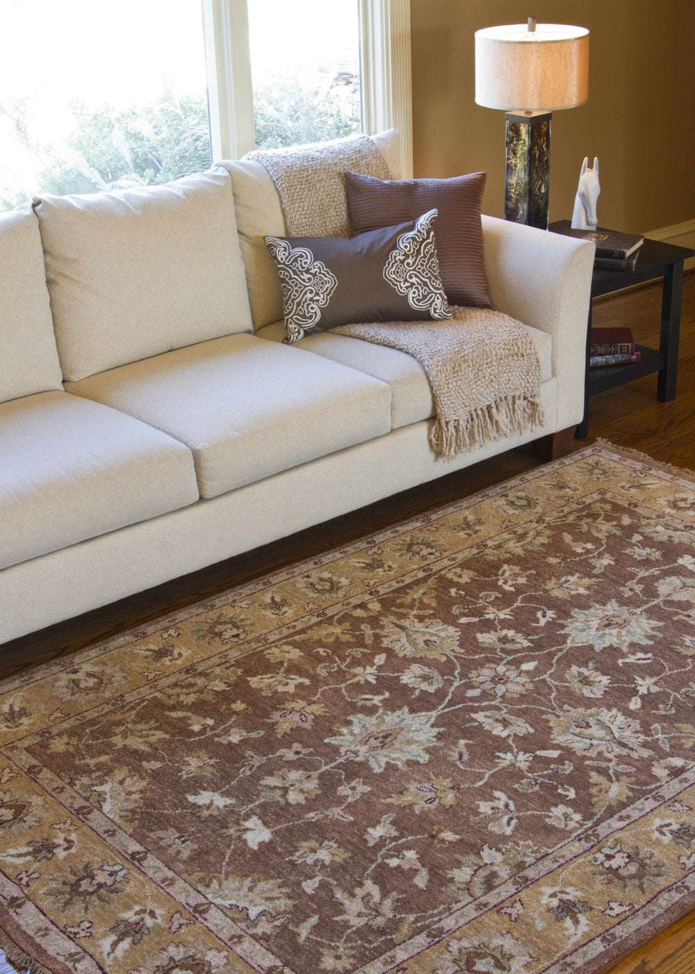 Napolville Traditional Oushak Brown And Beige Wool Rug - The Rug Decor