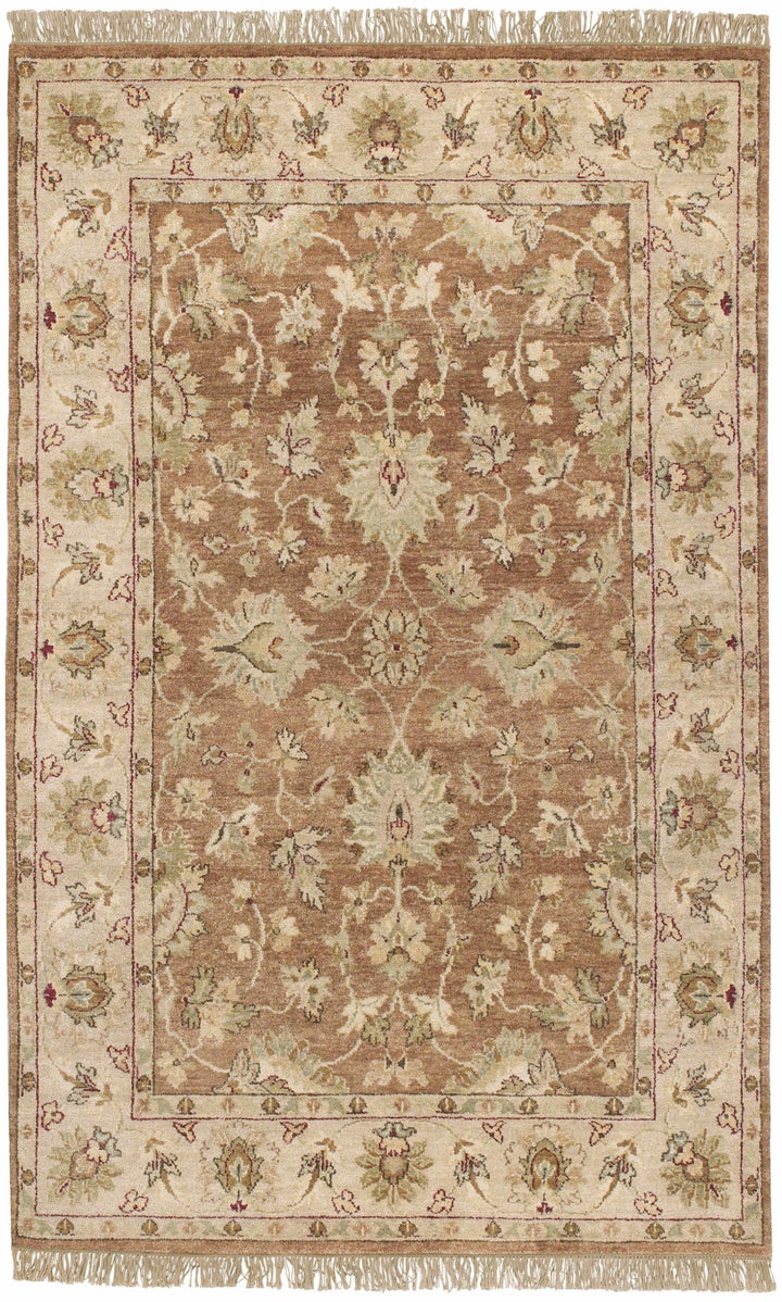Napolville Traditional Oushak Brown And Beige Wool Rug - The Rug Decor