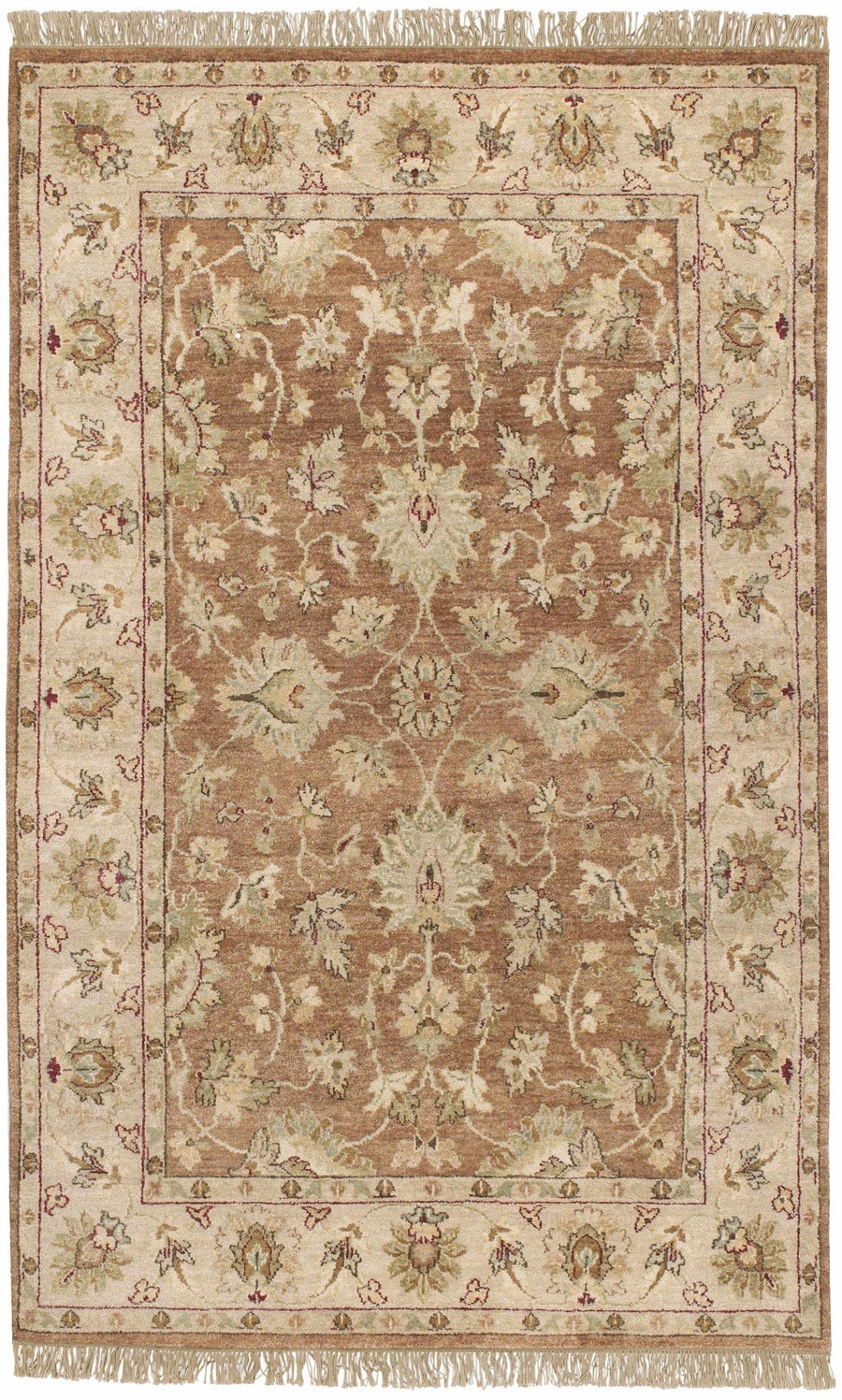 Napolville Traditional Oushak Brown And Beige Wool Rug - The Rug Decor