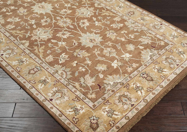 Napolville Traditional Oushak Brown And Beige Wool Rug - The Rug Decor