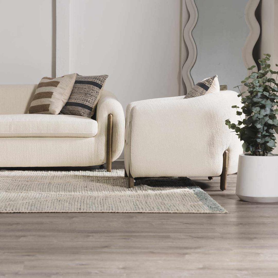 Nara Contemporary Gray And Ivory Premium Wool Rug - The Rug Decor