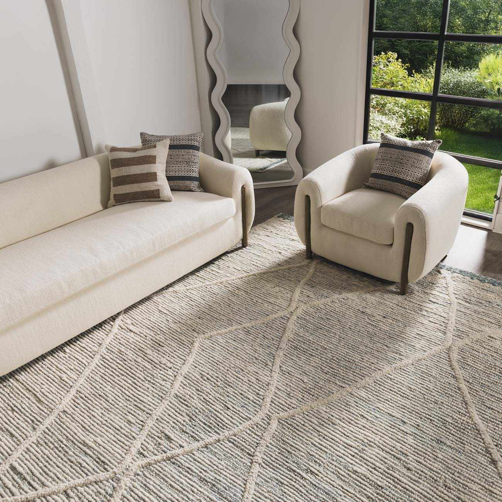 Nara Contemporary Gray And Ivory Premium Wool Rug - The Rug Decor
