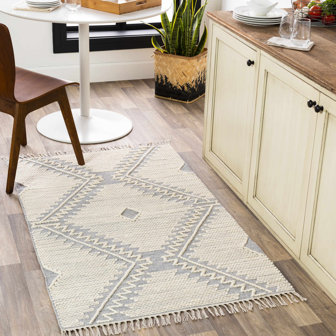 Naranjito Modern Geometrical Design Ivory Hand Woven Area Rug