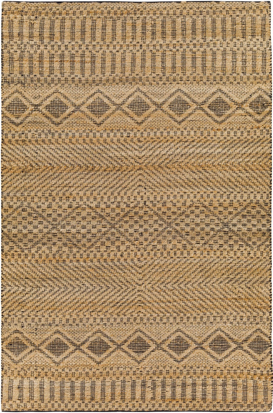 Nasugbu Tan Modern Geometrical Design Hand woven Area Rug - The Rug Decor