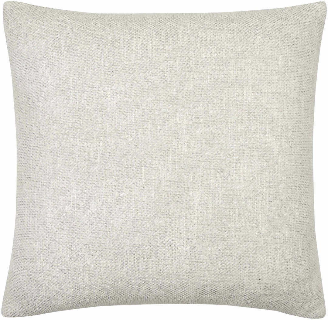 Natural Linen look Ivory Textured Contemporary Square Throw Pillow - The Rug Decor