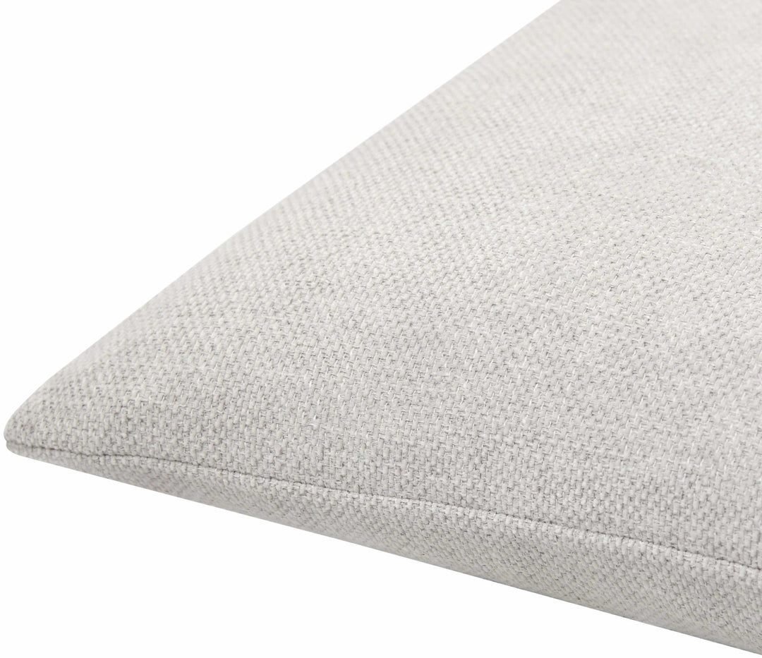 Natural Linen look Ivory Textured Contemporary Square Throw Pillow - The Rug Decor