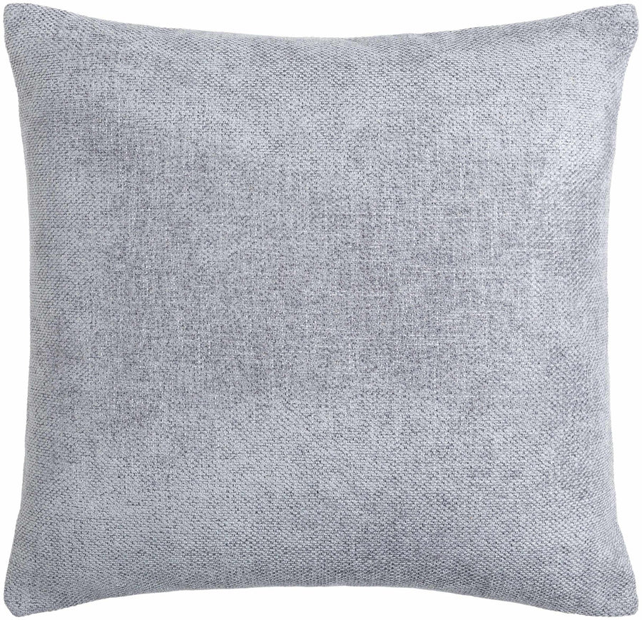 Natural Linen look Silver Textured Contemporary Square Throw Pillow - The Rug Decor