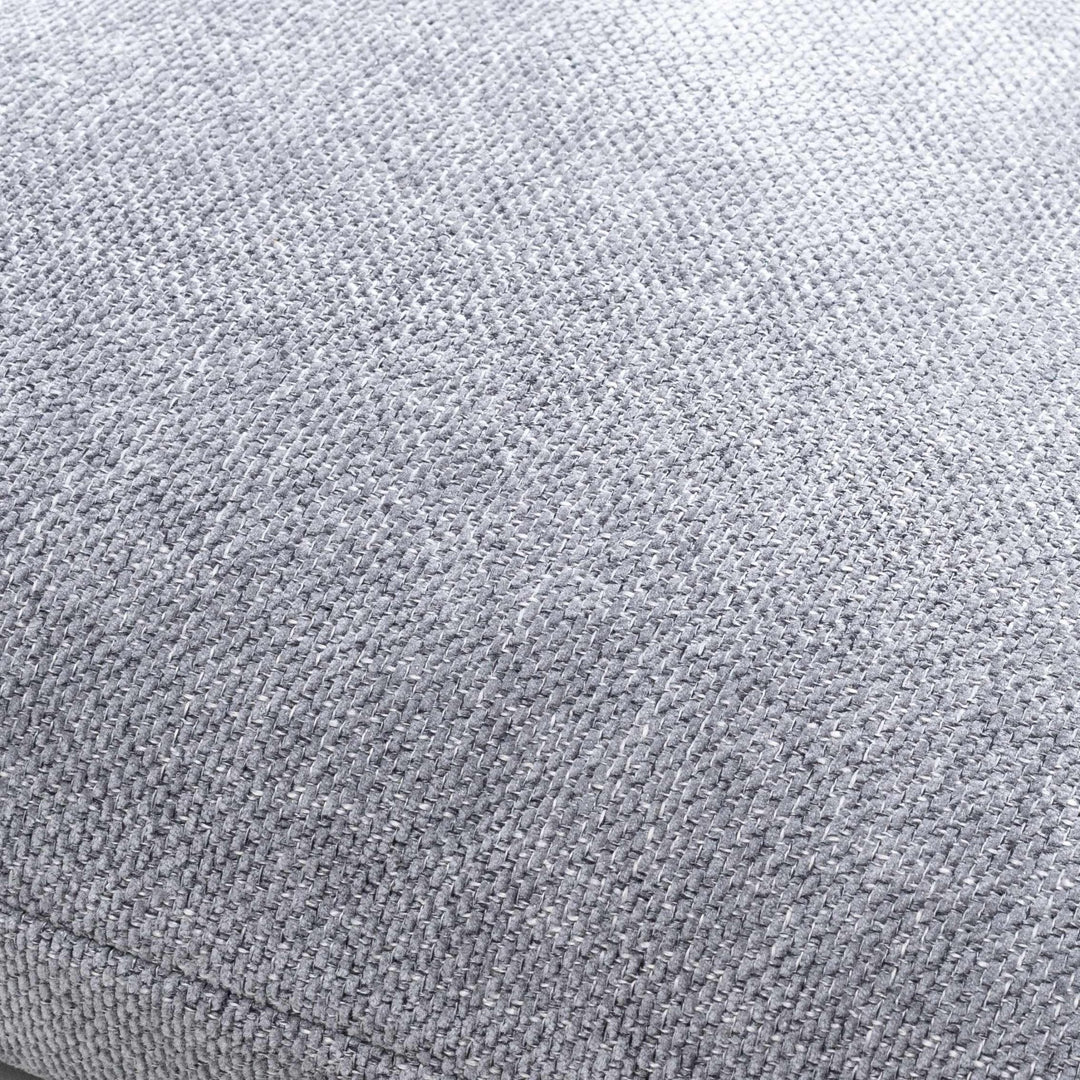 Natural Linen look Silver Textured Contemporary Square Throw Pillow - The Rug Decor