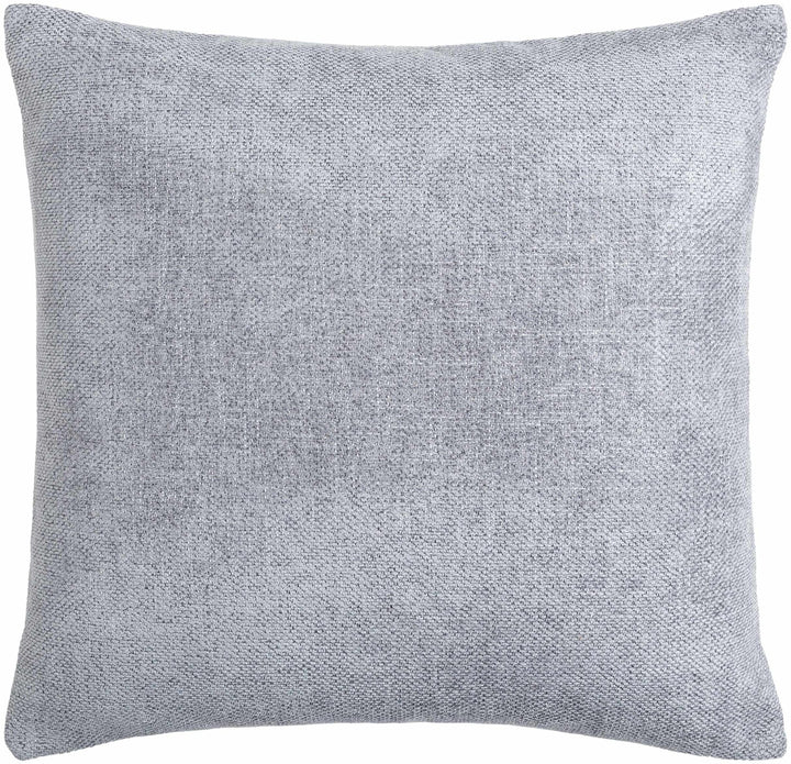 Natural Linen look Silver Textured Contemporary Square Throw Pillow - The Rug Decor