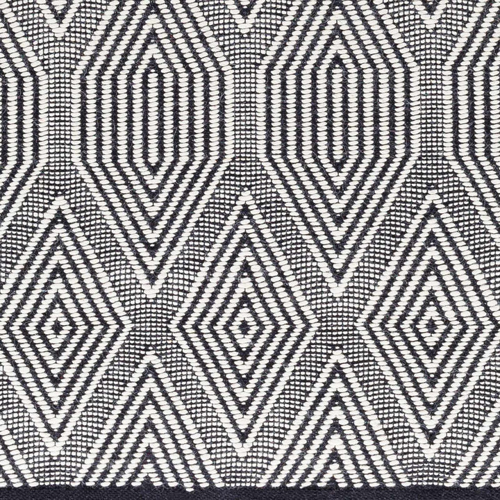 Naya Modern Geometrical Ivory And Black Hand Woven Area Rug - The Rug Decor