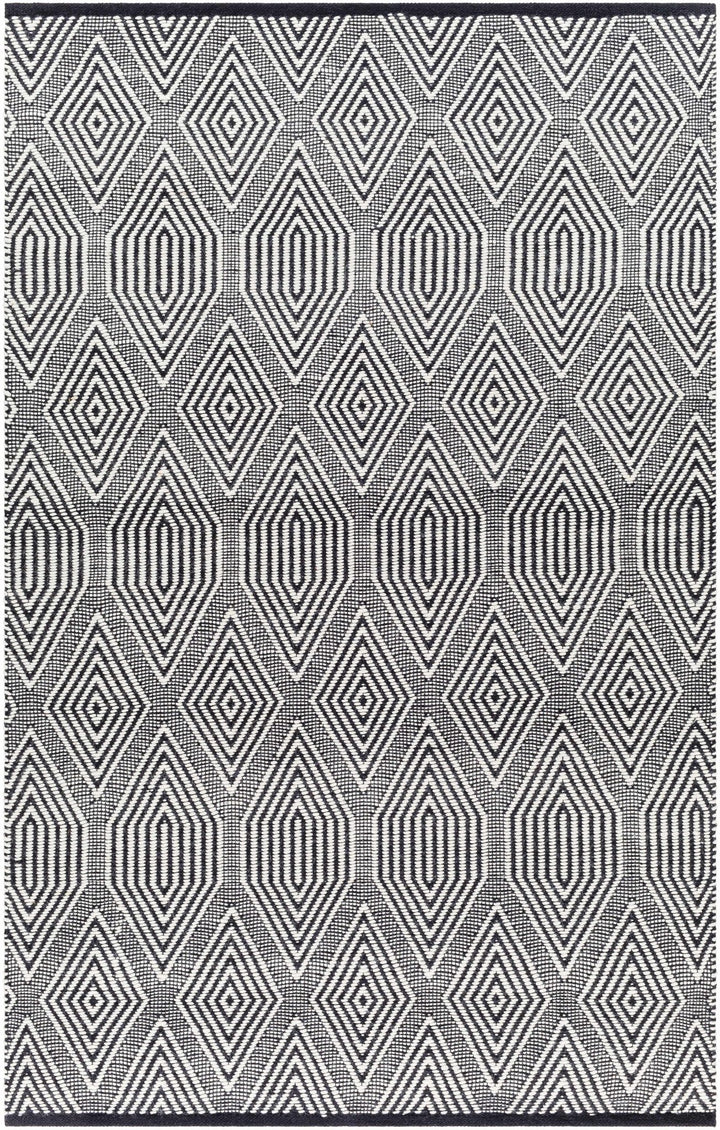 Naya Modern Geometrical Ivory And Black Hand Woven Area Rug - The Rug Decor